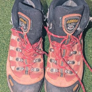 Asolo Red and Black Athletic Shoes Rugged Design